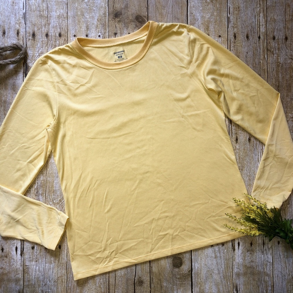 Patagonia | Yellow Stripe Capilene Long Sleeve Tee